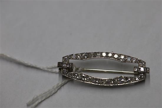 An 1930s Art Deco French Boucheron platinum and diamond set openwork brooch,